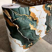 Autocollant mural en mousse marbrée auto-adhésif, carreaux en vinyle PVC, papier peint décoratif brillant pour salon, chambre à coucher, décoration de la maison
