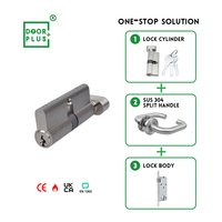 Doorpuls personnalisé Euro Cylindre de serrure de porte simple en laiton massif 60mm Backset avec serrure tournante Résistant au feu