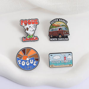 Banques extérieures <span class=keywords><strong>paradis</strong></span> sur terre épingles en émail Pogue vie Outerbanks plage forêt paysage naturel broches revers Badge bijoux cadeaux - Product Image 3