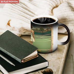 Custom Mug Frosted Black 11oz <b>Ceramic</b> Heat Activated Color Changing <b>Cup</b> - Product Image 3