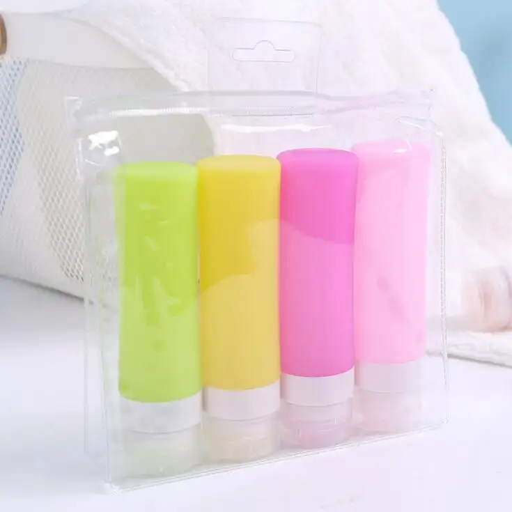 HY 4Pcs 38/ 60/80ml Travel Bottles,Leakproof Silicone Refillable Travel Containers