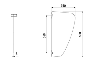 Piastra divisoria per orinatoi da bagno 304 in acciaio inossidabile resistente alla ruggine da uomo - Product Image 3