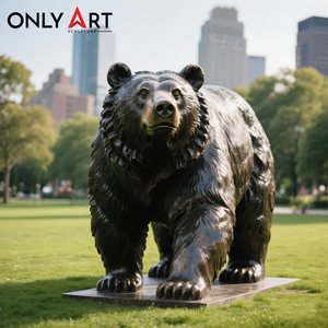 Scultura di Animale Selvatico in Metallo a Grandezza Naturale per Giardino Esterno, Statua di Orso <span class=keywords><strong>Grizzly</strong></span> in Bronzo - Product Image 5