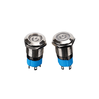 Pulsante Elettronico in Plastica da 16mm Impermeabile IP67 con LED, Autobloccante e Auto-Reset