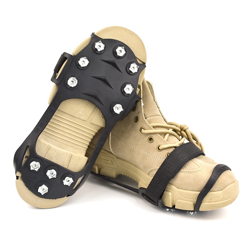 Нескользящие 11 шипы из нержавеющей стали для ходьбы, прочные силиконовые скобы, подходят для ботинок и обуви, ледяные зимние зажимы