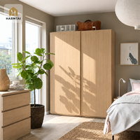 Lemari Pakaian Geser Modern HarmTai, Lemari Kayu Papan Melamin, Kabinet Penyimpanan yang Dapat Disesuaikan untuk Kamar Tidur