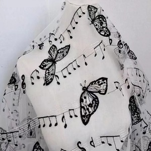 Ái lực tùy chỉnh thêu nốt nhạc Rose bướm Bridal ren Swiss ren vải cho Dresses - Product Image 2