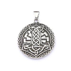 Yunnique – collier avec pendentif marteau de Thor, style nordique Viking, en acier inoxydable, design bouclier pour hommes, bijoux tendance rétro, cadeau, chaîne de 60cm - Product Image 5