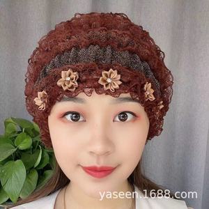Nouveau design 2022 – Voile musulman européen et américain en dentelle pour femme, chapeau en velours - Product Image 5
