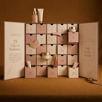 25-Tage Beauty Adventskalender Box Großhandel Individuell Bedruckte Karton-Countdown-Geschenkbox für Hautpflege-Kosmetik