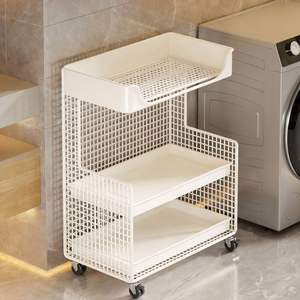 All in One Metal Laundry Organizer Load 20kg Laundry Cart with Wheels Slim <b>Storage</b> Cart <b>for</b> Bathroom Toilet Shelf - Product Image 6