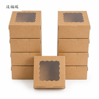 Boîte Cadeau Carrée Pliable en Carton Brun de Haute Qualité Personnalisée avec Fermeture Magnétique et Fenêtre Festonnée pour Fêtes
