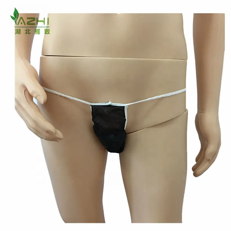 ladies short pants disposable non woven sexy tanga/G-string/SPA T-back/ black womens underwear