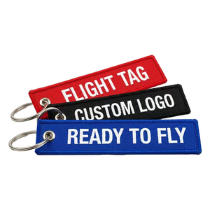 พวงกุญแจปักลายเครื่องบินแบบสองด้าน สำหรับรถยนต์ มอเตอร์ไซค์  พร้อมโลโก้ตัวอักษร 3 มิติ  สำหรับใช้เป็นของแจก - Product Image 1