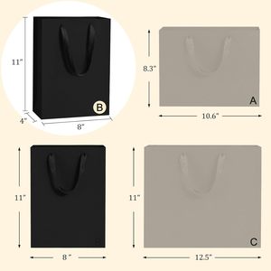ถุงกระดาษพิมพ์โลโก้ตามสั่ง สีชมพูคลาสสิก สีดำ สำหรับใส่เสื้อผ้า ถุงกระดาษแข็งพร้อมหูหิ้วริบบิ้นสำหรับบรรจุภัณฑ์ - Product Image 2