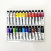 Tube en aluminium-plastique non toxique, ensemble de peinture gouache 24 couleurs pour l'art sur papier - Boîte de qualité étudiante/professionnelle