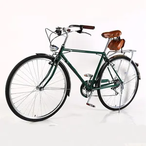 Bicicleta vintage para adalismo paseo mujer crucero bicicletta vintage con borsa in pelle di vacchetta