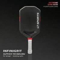 Raquettes de pickleball 5ème génération sans bordure, pressées à chaud, imprimées, double fibre, noyau PUREFOAM 16mm 230g, design dynamique aérodynamique approuvé