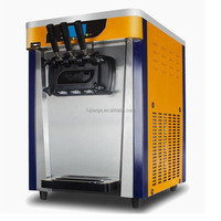 Machine à yaourt glacé commerciale d'été Machine à crème glacée molle Comptoir Déplacement facile Fonction en acier inoxydable Peu de bruit