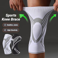 1 pièce Manchon de compression élastique et respirant pour genou, avec ressorts, protection pour le sport, la gym et le basketball, et soutien de cheville
