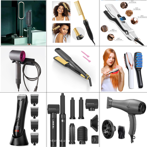 Electric Interchangeable Wand Head Multifunctional Hair Curling Iron & Straightener <b>Brush</b> with Ceramic Coating - Product Image 5