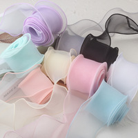 Ruban en organza tissé 100 % polyester, 2,4 pouces (6 cm), motif queue de poisson, bordure rétro, pour décoration de gâteaux, bouquets, accessoires pour cheveux, chaussures, bricolage
