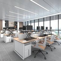 Convertisseur de bureau assis-debout réglable en hauteur avec ressort à gaz pneumatique pliable de haute qualité pour ordinateur portable à utiliser dans la chambre