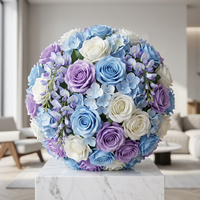 NINI Boules de fleurs artificielles roses et blanches de luxe modernes, respectueuses de l'environnement, faites à la main, décorations romantiques pour centre de table de mariage