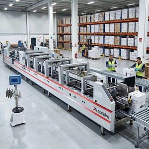 3A-1100-4/6 Automatic Electric Folding Gluing <b>Machine</b> PLC Core for Cardboard <b>Paper</b> Three-layer Corrugated E Packaging (Wood - Product Image 1