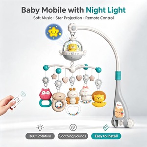 Jouets pour bébés de 0 à 24 mois, ensemble télécommandé, <span class=keywords><strong>petit</strong></span> ours, cloche de lit, jouets suspendus amusants, hochets, mobile musical rotatif unisexe pour bébé - Product Image 6