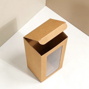 Cajas Rectangulares de Papel <span class=keywords><strong>Kraft</strong></span> Personalizadas con Ventana Transparente en la Parte Delantera, Diseñadas para Empacar Artículos Decorativos Pequeños - Product Image 2
