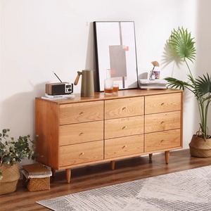 Nordic <b>Cherry</b> Wood Solid Wood Chest Of Drawers Nine Drawer Storage Cabinet Japanese Style Bedroom Dresser - Product Image 4