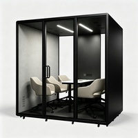 Cabine de réunion acoustique pour 2-3 personnes, cabine de bureau insonorisée, cabine de travail mobile pour l'intimité