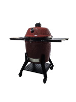 Barbecue Kamado en céramique brillant de 28 pouces, de qualité supérieure, classique, en forme d'œuf, noir
