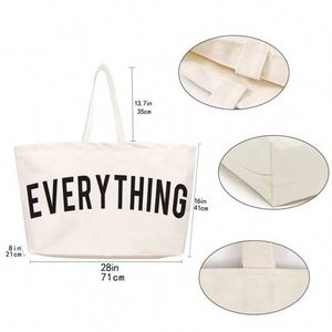 DLBZ Sac fourre-tout en toile personnalisé, grande capacité, écologique, de haute qualité, pour usage quotidien, portable, ouvert, idéal pour l'été – Vente en gros - Product Image 4