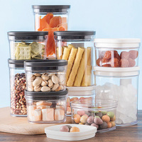 Récipient de stockage d'aliments hermétique transparent en plastique sans BPA 3 set Boîte de rangement de cuisine idéale pour les céréales