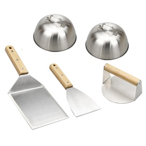 Kit de presse à burgers écrasés Melting Dome et spatule ronde pour burgers écrasés avec manche en bois - Product Image 2
