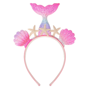 Bestseller Kinder Exquisite Haaraccessoires Regenbogen Meerjungfrau Stirnband Prinzessin Meerjungfrau Tüllblume & Cartoon Tier Haarschmuck - Product Image 4