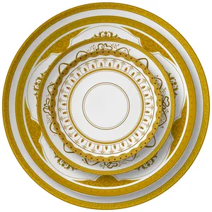 Platos nórdicos de decoración de oro, platos de cerámica mexicana para boda