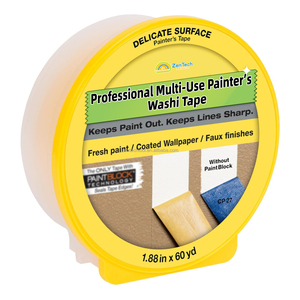Cinta de Papel Adhesiva Amarilla para Pintores de Interiores Jinghe 575, Resistente a los Rayos UV, Autoadhesiva, 25 m de Longitud, 48 mm de Ancho, <span class=keywords><strong>Precio</strong></span> de Fábrica - Product Image 1
