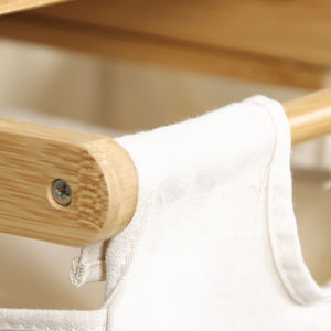 ตะกร้าซักผ้าแบบสองชั้นพร้อมชั้นวางถังเก็บไม้ที่ถอดออกได้2ส่วนตะกร้าไม้ไผ่พร้อมที่จับ - Product Image 6