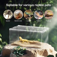 Cage de reproduction pour reptiles en plastique, dédiée, empilable, détachable, amovible, recyclable, à double ouverture, avec couvercle rigide
