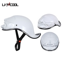 Casque de sécurité demi-face pour moto, scooter électrique/vélo électrique, coque ABS, sans visière, motif crâne, toutes saisons