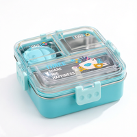3-Fach Edelstahl Bento Lunchbox Auslaufsicher BPA-Frei Lebensmittelbehälter Mit Saucenbecher für Schule Büro Kinder