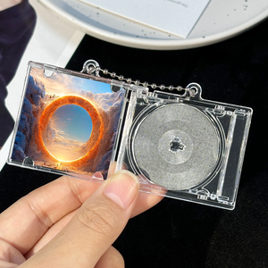 Album vierge Mini <span class=keywords><strong>CD</strong></span> étui porte-clés <span class=keywords><strong>lecteur</strong></span> <span class=keywords><strong>CD</strong></span> porte-clés périphérique Album commémoratif porte-clés pour bricolage sac à dos pendentif - Product Image 2