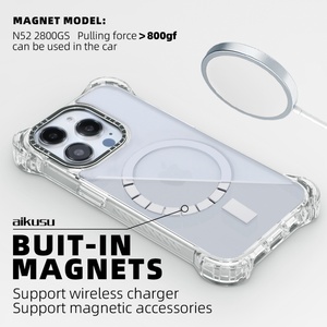 Vente en gros de coques de téléphone transparentes antichoc de 7,5 m, coque de téléphone magnétique transparente anti-jaunissement en TPU pour iPhone 16 15 14 13 Pro Max - Product Image 3