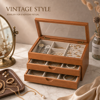 Boîte de rangement pour bijoux en bois, pour la présentation et l'emballage de bijoux, marque Hosenton, solution de présentation de bijoux en gros