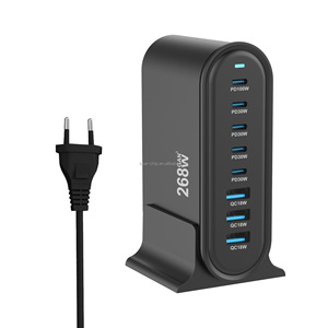 268W Gan nuevo diseño hogar Universal <span class=keywords><strong>Dock</strong></span> Multi celular Estación de teléfono pared <span class=keywords><strong>Usb</strong></span> <span class=keywords><strong>C</strong></span> tipo carga rápida cargadores y adaptadores para portátiles - Product Image 2
