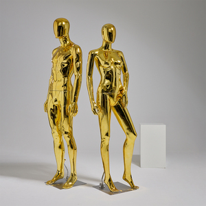 Maniquí Masculino y Femenino de Plástico con Acabado en Oro/Plata Electrochapado, Cabeza de Huevo/<span class=keywords><strong>Cristal</strong></span>, para Exhibición en Tiendas - Product Image 2