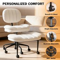 Chaise de bureau ergonomique à roulettes pour position assise croisée, design moderne et confortable pour les jambes